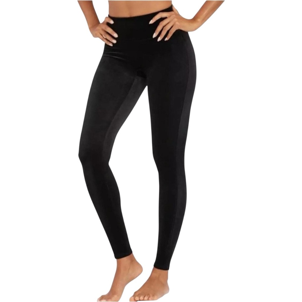 NWT SPANX Ready-To-Wow! Velvet Leggings Black Shaping Pull-On Pants Large 2070